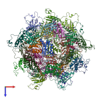 PDB entry 5tre coloured by chain, top view.