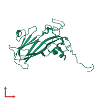 PDB entry 5tsk coloured by chain, front view.