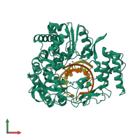 PDB entry 5tsn coloured by chain, front view.