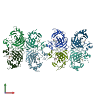 PDB entry 5tt8 coloured by chain, front view.