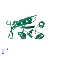 PDB entry 5u4v coloured by chain, top view.