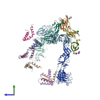 PDB entry 5u4w coloured by chain, side view.