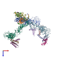 PDB entry 5u4w coloured by chain, top view.