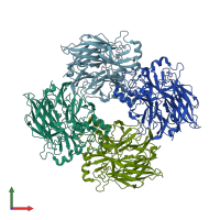 PDB entry 5u8y coloured by chain, front view.