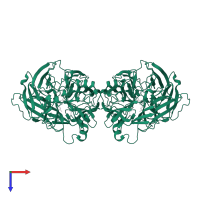 Carotenoid cleavage oxygenase 1 in PDB entry 5u8z, assembly 1, top view.