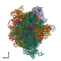 PDB entry 5u9g coloured by chain, side view.