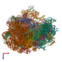 PDB entry 5u9g coloured by chain, top view.