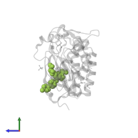 4-(4-{[2-{[(3S)-1-acetylpyrrolidin-3-yl]amino}-9-(propan-2-yl)-9H-purin-6-yl]amino}phenyl)-1-methylpiperazin-1-ium in PDB entry 5uga, assembly 1, side view.