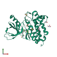 PDB entry 5ugc coloured by chain, front view.