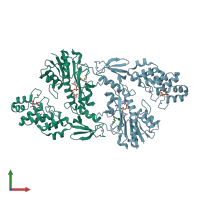 PDB entry 5uil coloured by chain, front view.