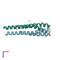 PDB entry 5uky coloured by chain, top view.
