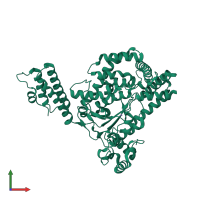 Monomeric assembly 1 of PDB entry 5uqt coloured by chemically distinct molecules, front view.