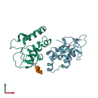 PDB entry 5urz coloured by chain, front view.