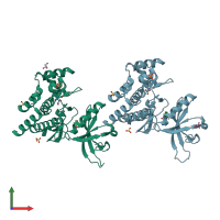 PDB entry 5usy coloured by chain, front view.