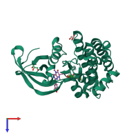 PDB entry 5ut1 coloured by chain, top view.