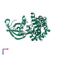 PDB entry 5ut3 coloured by chain, top view.