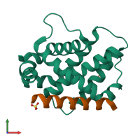 PDB entry 5uuk coloured by chain, front view.