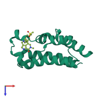 PDB entry 5uvu coloured by chain, top view.