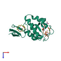 PDB entry 5uy9 coloured by chain, top view.