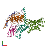 PDB entry 5uz7 coloured by chain, front view.