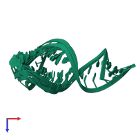 PDB entry 5uzt coloured by chain, ensemble of 10 models, top view.