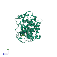 PDB entry 5v5n coloured by chain, side view.