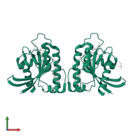 GTPase KRas, N-terminally processed in PDB entry 5v6v, assembly 1, front view.