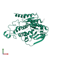 Alpha-1,6-mannosyl-glycoprotein 2-beta-N-acetylglucosaminyltransferase in PDB entry 5vcm, assembly 1, front view.