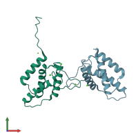 PDB entry 5vgt coloured by chain, front view.