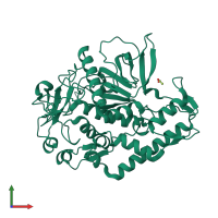 PDB entry 5vgx coloured by chain, front view.