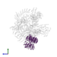 26S proteasome non-ATPase regulatory subunit 1 in PDB entry 5vhf, assembly 1, side view.