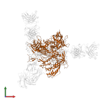 Envelope glycoprotein gp160 in PDB entry 5vj6, assembly 1, front view.