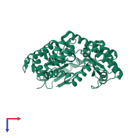 PDB entry 5vmb coloured by chain, top view.