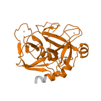 The deposited structure of PDB entry 5voe contains 1 copy of Pfam domain PF00089 (Trypsin) in Activated factor Xa heavy chain. Showing 1 copy in chain A [auth H].