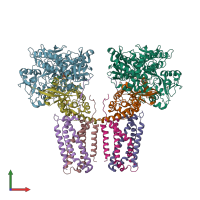 PDB entry 5vpn coloured by chain, front view.