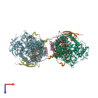 PDB entry 5vpn coloured by chain, top view.