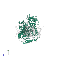 Fumarate reductase flavoprotein subunit in PDB entry 5vpn, assembly 1, side view.