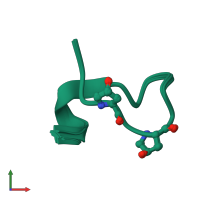 PDB entry 5vr1 coloured by chain, ensemble of 20 models, front view.