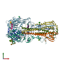 PDB entry 5vtq coloured by chain, front view.