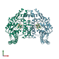 PDB entry 5vuu coloured by chain, front view.