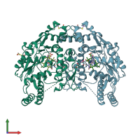 PDB entry 5vv6 coloured by chain, front view.