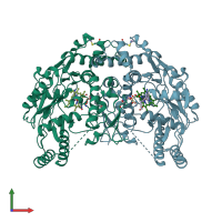 PDB entry 5vv7 coloured by chain, front view.