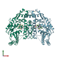 PDB entry 5vva coloured by chain, front view.