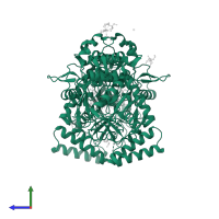 Nitric oxide synthase 3 in PDB entry 5vvc, assembly 2, side view.