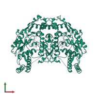Nitric oxide synthase 3 in PDB entry 5vvn, assembly 1, front view.