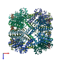 PDB entry 5vz2 coloured by chain, top view.