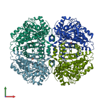PDB entry 5w1b coloured by chain, front view.