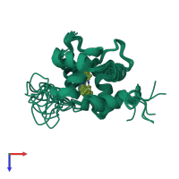 PDB entry 5w88 coloured by chain, ensemble of 8 models, top view.