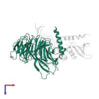 Histone-binding protein RBBP4 in PDB entry 5wak, assembly 1, top view.