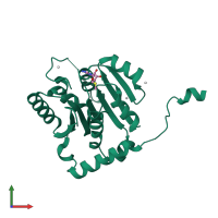 PDB entry 5wcj coloured by chain, front view.